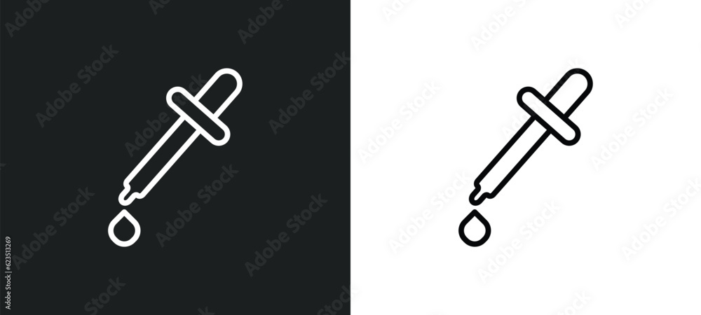 pipette icon isolated in white and black colors. pipette outline vector icon from health and medical collection for web, mobile apps and ui. pipette icon isolated in white and black colors. pipette outline vector icon from health and medical collection for web, mobile apps and ui.