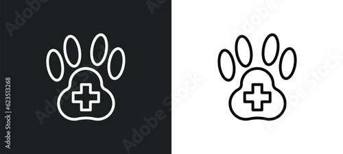veterinary icon isolated in white and black colors. veterinary outline vector icon from health and medical collection for web, mobile apps and ui.