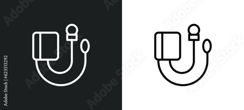 sphygmomanometer icon isolated in white and black colors. sphygmomanometer outline vector icon from health and medical collection for web, mobile apps and ui.