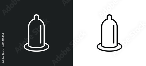 condom icon isolated in white and black colors. condom outline vector icon from health and medical collection for web, mobile apps and ui.