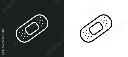 band aid icon isolated in white and black colors. band aid outline vector icon from health and medical collection for web, mobile apps and ui.