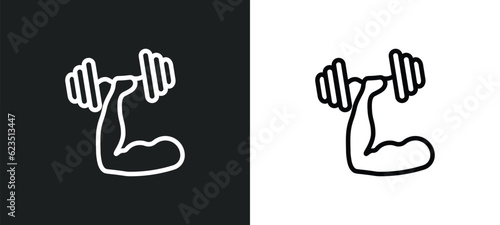 fitness icon isolated in white and black colors. fitness outline vector icon from gymandfitness collection for web, mobile apps and ui.
