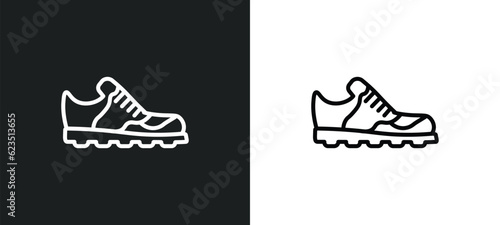 trainers icon isolated in white and black colors. trainers outline vector icon from gym and fitness collection for web, mobile apps and ui.