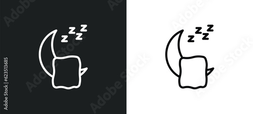 sleep icon isolated in white and black colors. sleep outline vector icon from gym and fitness collection for web, mobile apps and ui.