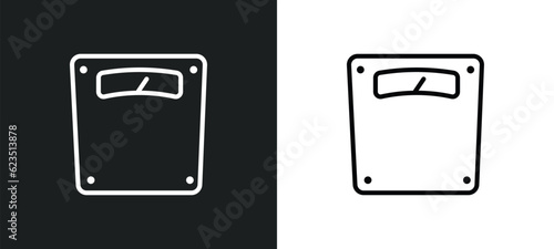 scale icon isolated in white and black colors. scale outline vector icon from gymandfitness collection for web, mobile apps and ui.