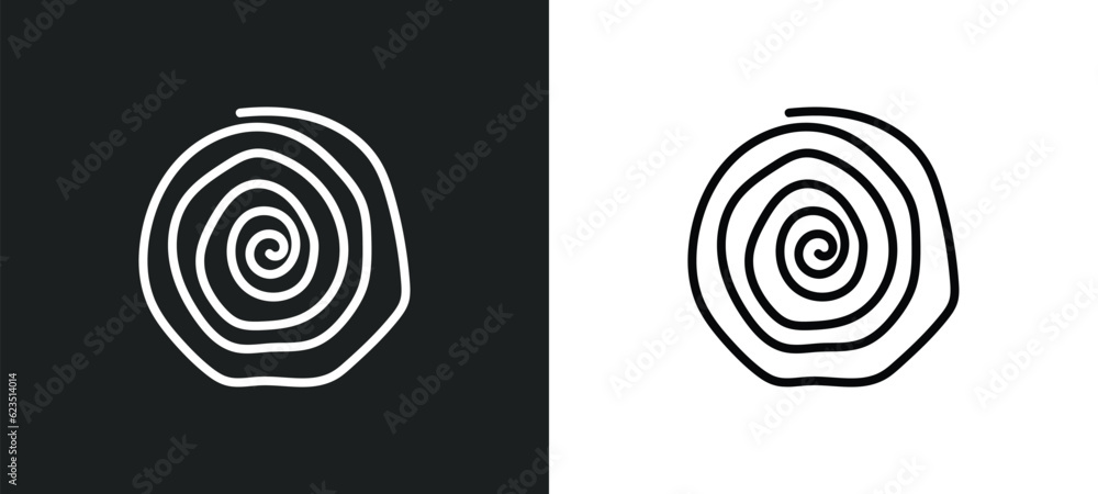 spiral icon isolated in white and black colors. spiral outline vector icon from geometric figure collection for web, mobile apps and ui. spiral icon isolated in white and black colors. spiral outline vector icon from geometric figure collection for web, mobile apps and ui.