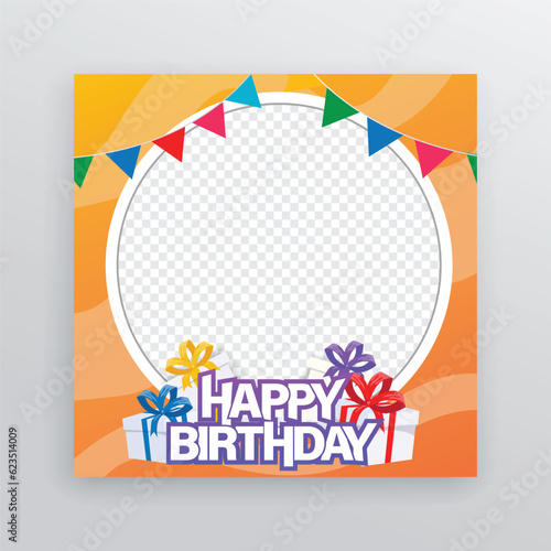 happy birthday photo frame design