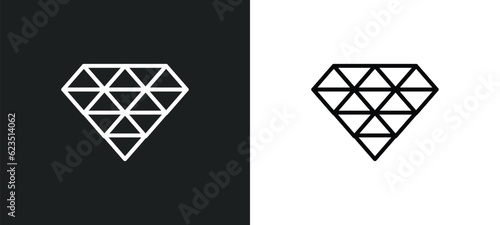 polygonal jewel icon isolated in white and black colors. polygonal jewel outline vector icon from geometry collection for web, mobile apps and ui.
