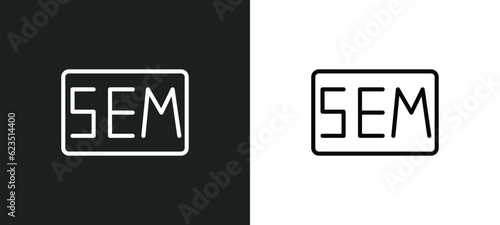 sem icon isolated in white and black colors. sem outline vector icon from general collection for web, mobile apps and ui.