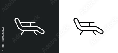 deckchair icon isolated in white and black colors. deckchair outline vector icon from general collection for web, mobile apps and ui.
