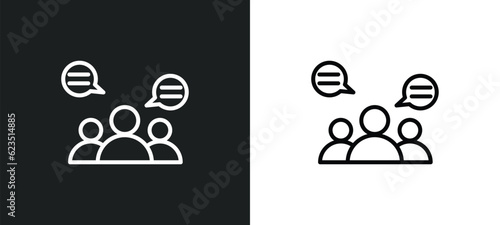 group opinion icon isolated in white and black colors. group opinion outline vector icon from general collection for web, mobile apps and ui.