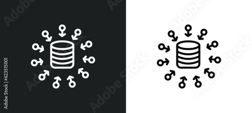data aggregation icon isolated in white and black colors. data aggregation outline vector icon from general collection for web, mobile apps and ui.