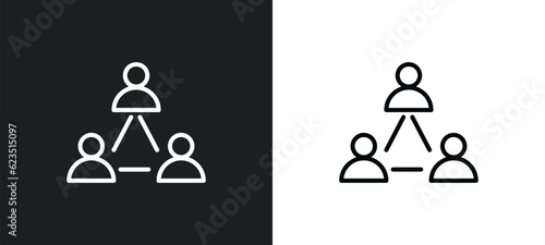 business networking icon isolated in white and black colors. business networking outline vector icon from general collection for web, mobile apps and ui.