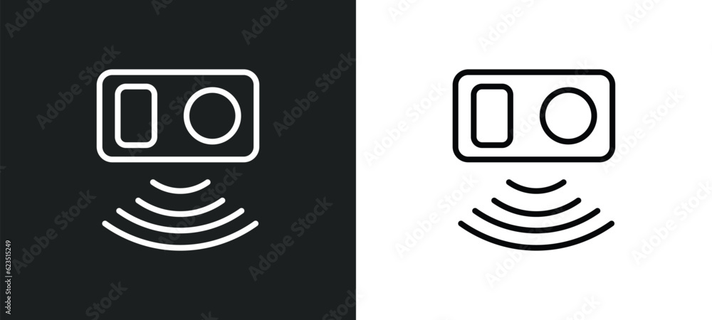 active sensor icon isolated in white and black colors. active sensor outline vector icon from general collection for web, mobile apps and ui. active sensor icon isolated in white and black colors. active sensor outline vector icon from general collection for web, mobile apps and ui.