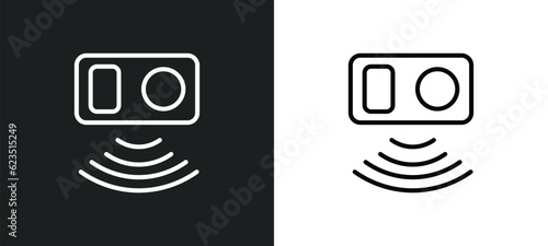 active sensor icon isolated in white and black colors. active sensor outline vector icon from general collection for web, mobile apps and ui. photo