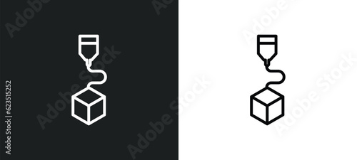 3d printing icon isolated in white and black colors. 3d printing outline vector icon from general collection for web, mobile apps and ui.