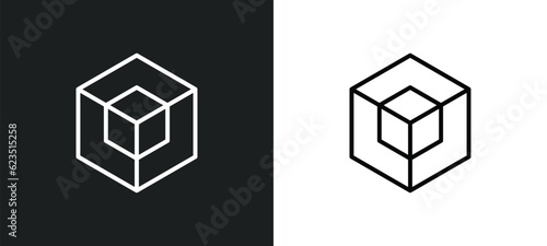 3d modeling icon isolated in white and black colors. 3d modeling outline vector icon from general collection for web, mobile apps and ui.