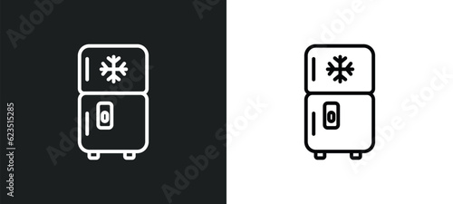 fridge icon isolated in white and black colors. fridge outline vector icon from furniture & household collection for web, mobile apps and ui.