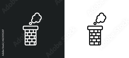 chimney icon isolated in white and black colors. chimney outline vector icon from furniture & household collection for web, mobile apps and ui.