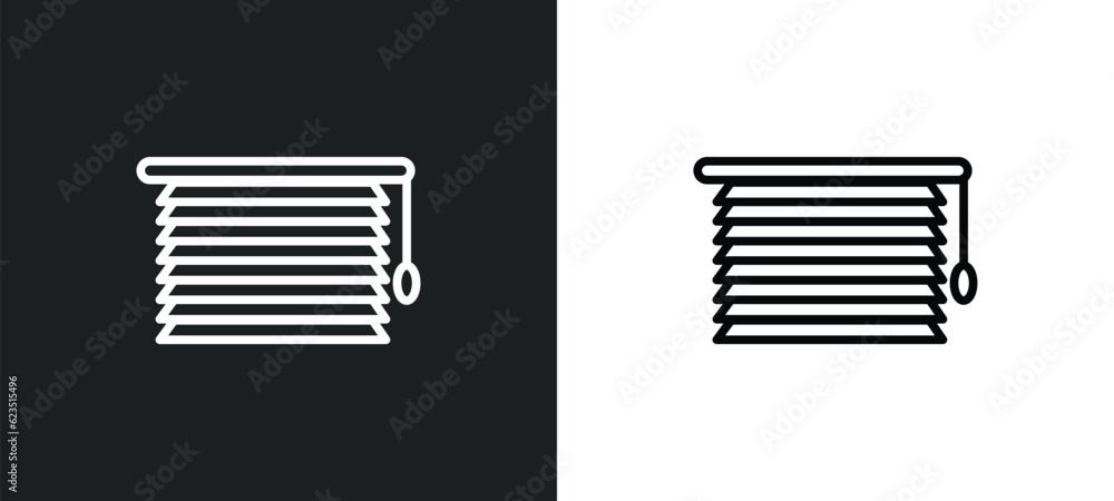 window coverings icon isolated in white and black colors. window coverings outline vector icon from furniture & household collection for web, mobile apps and ui. window coverings icon isolated in white and black colors. window coverings outline vector icon from furniture & household collection for web, mobile apps and ui.