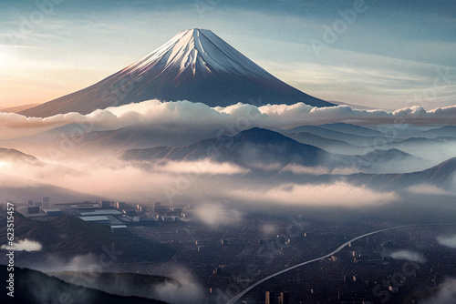 Majestic View of Mount Fuji - generative ai