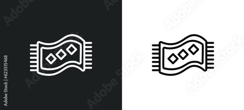 rugs icon isolated in white and black colors. rugs outline vector icon from furniture & household collection for web, mobile apps and ui.