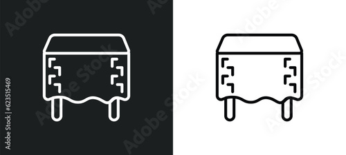 table linens icon isolated in white and black colors. table linens outline vector icon from furniture & household collection for web, mobile apps and ui.