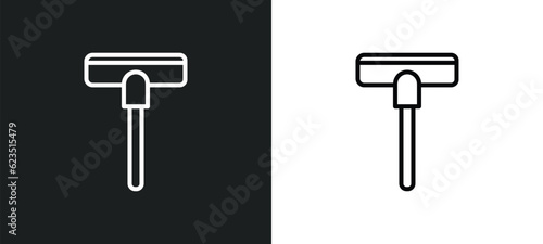 carpet sweeper icon isolated in white and black colors. carpet sweeper outline vector icon from furniture & household collection for web, mobile apps and ui.