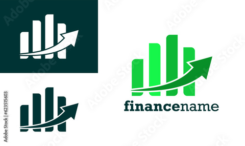 Simple illustration logo design for financial company. financial company logo design in green color.