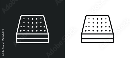 mattress icon isolated in white and black colors. mattress outline vector icon from furniture & household collection for web, mobile apps and ui.