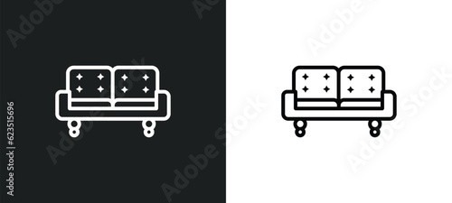 couch icon isolated in white and black colors. couch outline vector icon from furniture & household collection for web, mobile apps and ui.