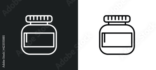protein container icon isolated in white and black colors. protein container outline vector icon from food collection for web, mobile apps and ui.