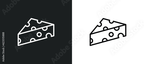 cheese wedge icon isolated in white and black colors. cheese wedge outline vector icon from food collection for web, mobile apps and ui.