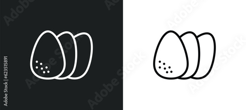 eggs sillhouettes icon isolated in white and black colors. eggs sillhouettes outline vector icon from food collection for web, mobile apps and ui.