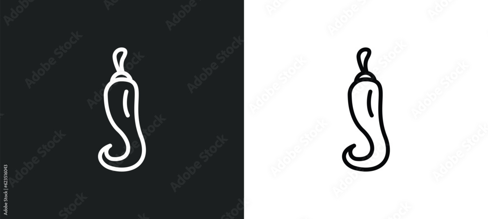 chili pepper icon isolated in white and black colors. chili pepper outline vector icon from food collection for web, mobile apps and ui. chili pepper icon isolated in white and black colors. chili pepper outline vector icon from food collection for web, mobile apps and ui.