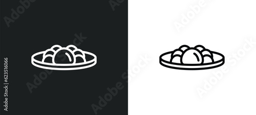 yusheng icon isolated in white and black colors. yusheng outline vector icon from food collection for web, mobile apps and ui.