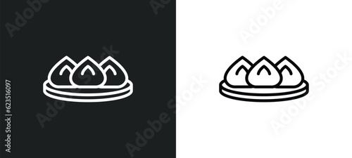 wonton icon isolated in white and black colors. wonton outline vector icon from food collection for web, mobile apps and ui.