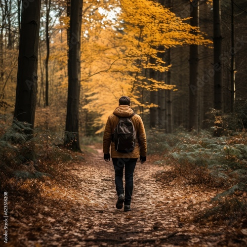 person walking in autumn forest © Glyn