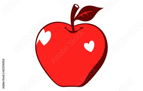 Back to school Apple icon with Red color. Vector illustration 