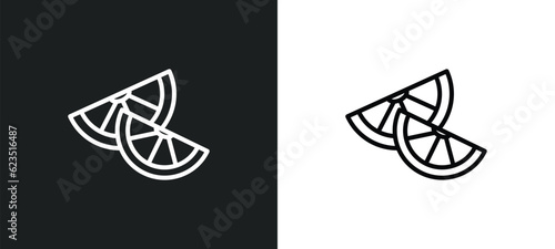 lemon slice icon isolated in white and black colors. lemon slice outline vector icon from food collection for web, mobile apps and ui.