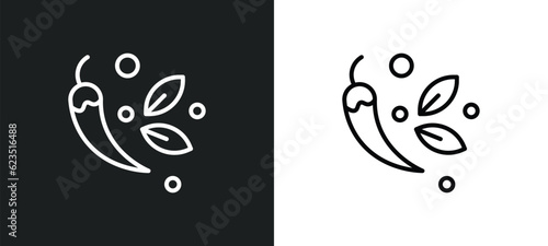 spices icon isolated in white and black colors. spices outline vector icon from food collection for web, mobile apps and ui.
