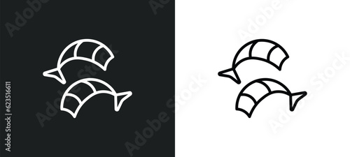 shrimps icon isolated in white and black colors. shrimps outline vector icon from food collection for web, mobile apps and ui.