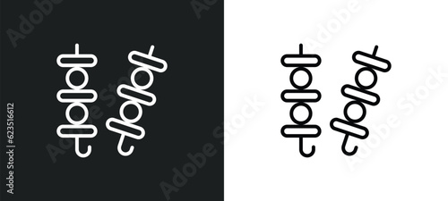 brochette icon isolated in white and black colors. brochette outline vector icon from food collection for web, mobile apps and ui.