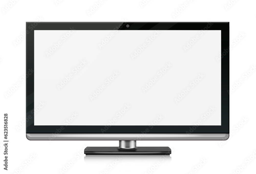 Wide-screen monitor with blank screen. Isolated on white background. Wide-screen monitor with blank screen. Isolated on white background.