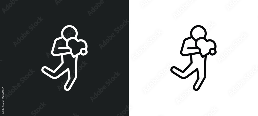 loved human icon isolated in white and black colors. loved human outline vector icon from feelings collection for web, mobile apps and ui. loved human icon isolated in white and black colors. loved human outline vector icon from feelings collection for web, mobile apps and ui.