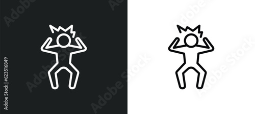 irritated human icon isolated in white and black colors. irritated human outline vector icon from feelings collection for web, mobile apps and ui.