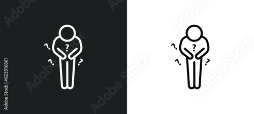 hungry human icon isolated in white and black colors. hungry human outline vector icon from feelings collection for web, mobile apps and ui.