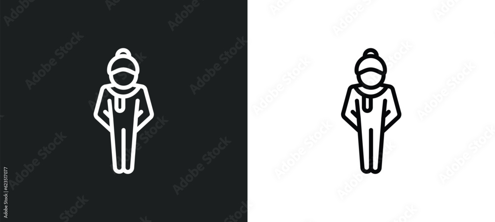 Fototapeta premium cold human icon isolated in white and black colors. cold human outline vector icon from feelings collection for web, mobile apps and ui.