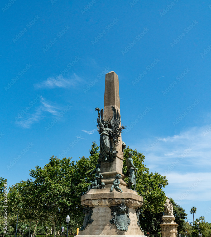 The Rius and Taulet monument in Barcelona, Spain
