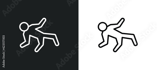 ecstatic human icon isolated in white and black colors. ecstatic human outline vector icon from feelings collection for web, mobile apps and ui.